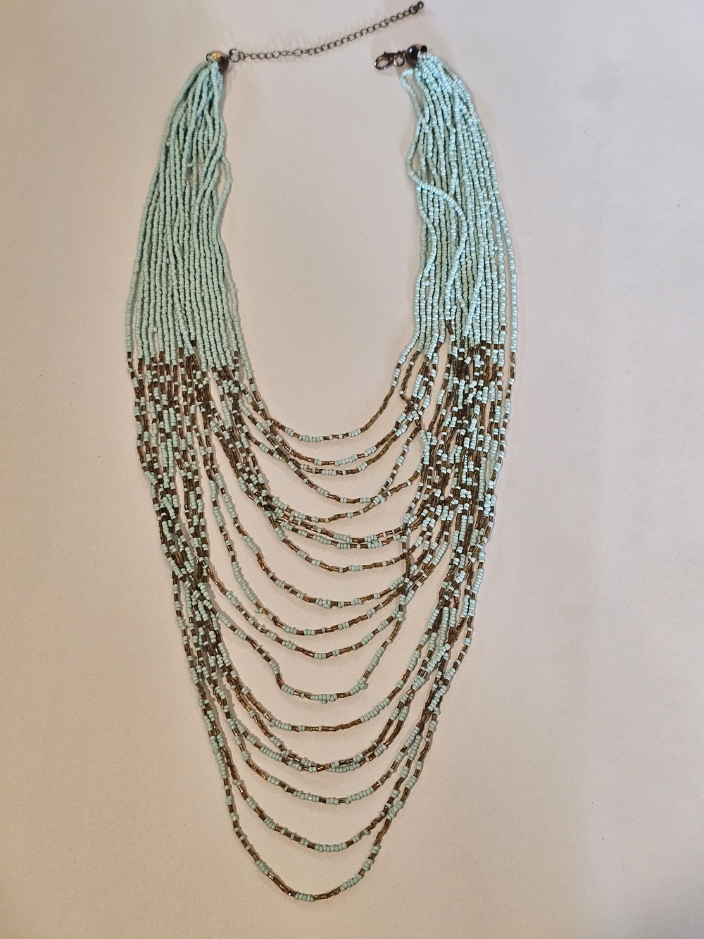 San Marco "Samsara" Boho Multi-Strand Waterfall Beaded Necklace – Turquoise